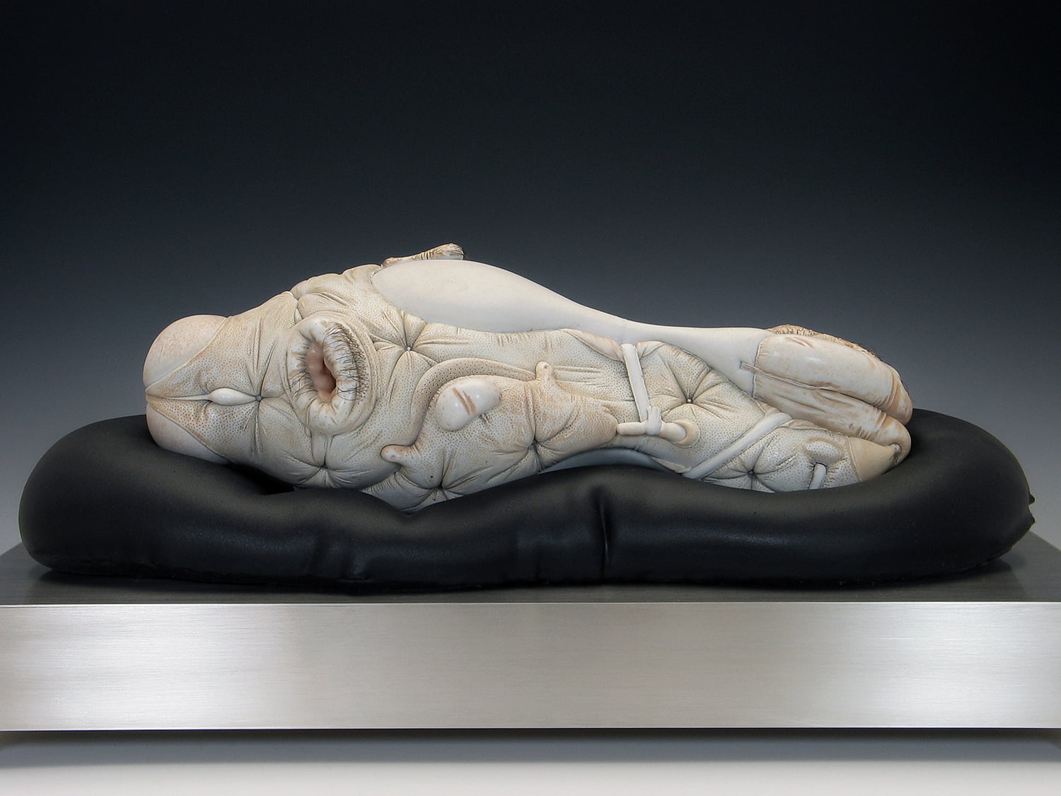 Jason Briggs "April". Porcelain, hair, and mixed media. Sculptural ceramic art object.