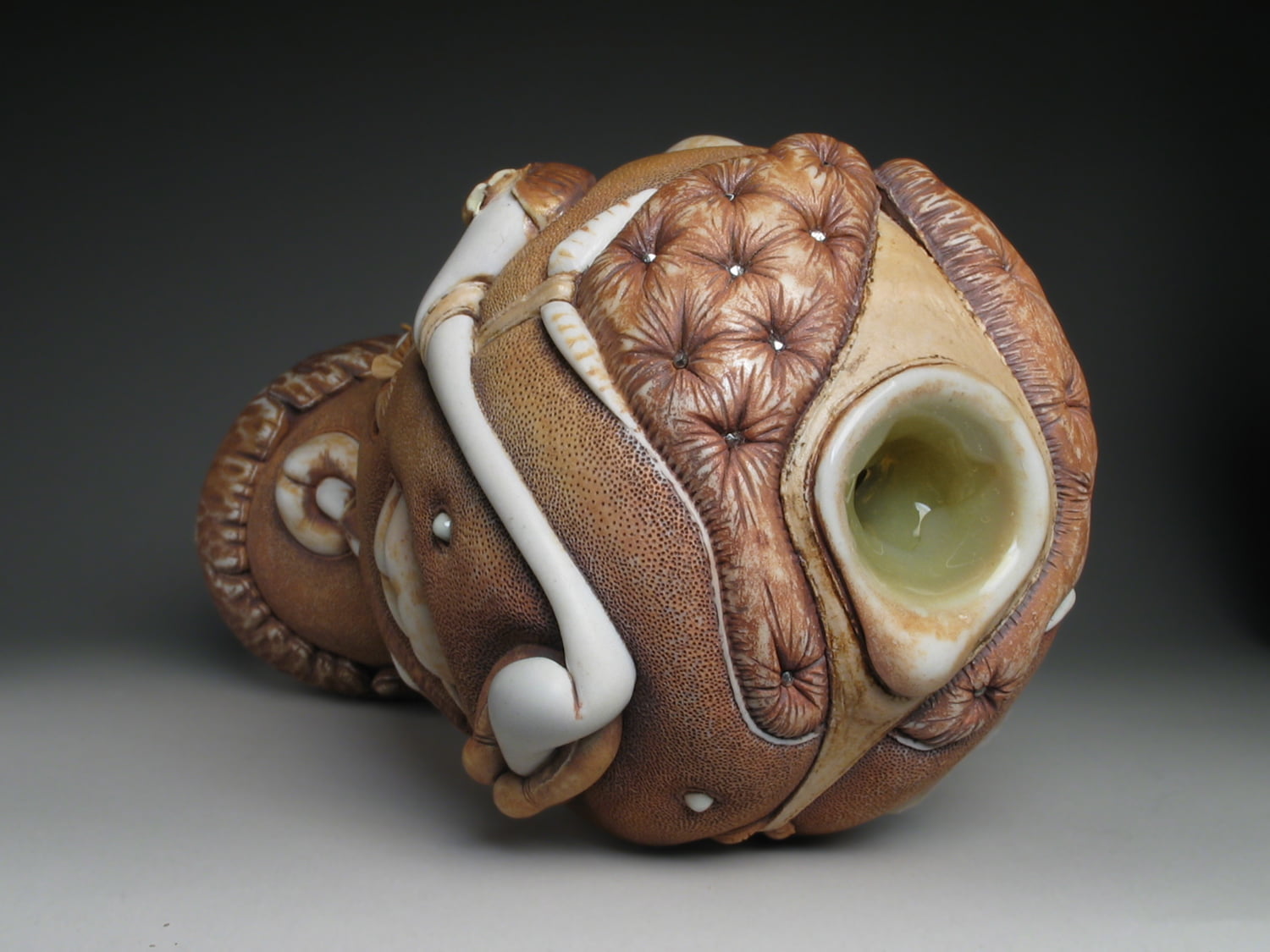 Jason Briggs "Lover" (detail 1). Porcelain, hair, and mixed media. Sculptural ceramic art object.