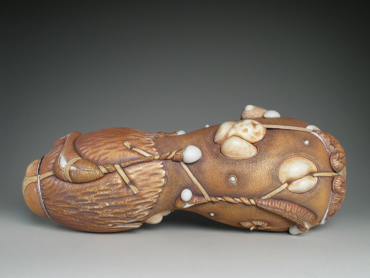 Jason Briggs "Lover". Porcelain, hair, and mixed media. Sculptural ceramic art object.
