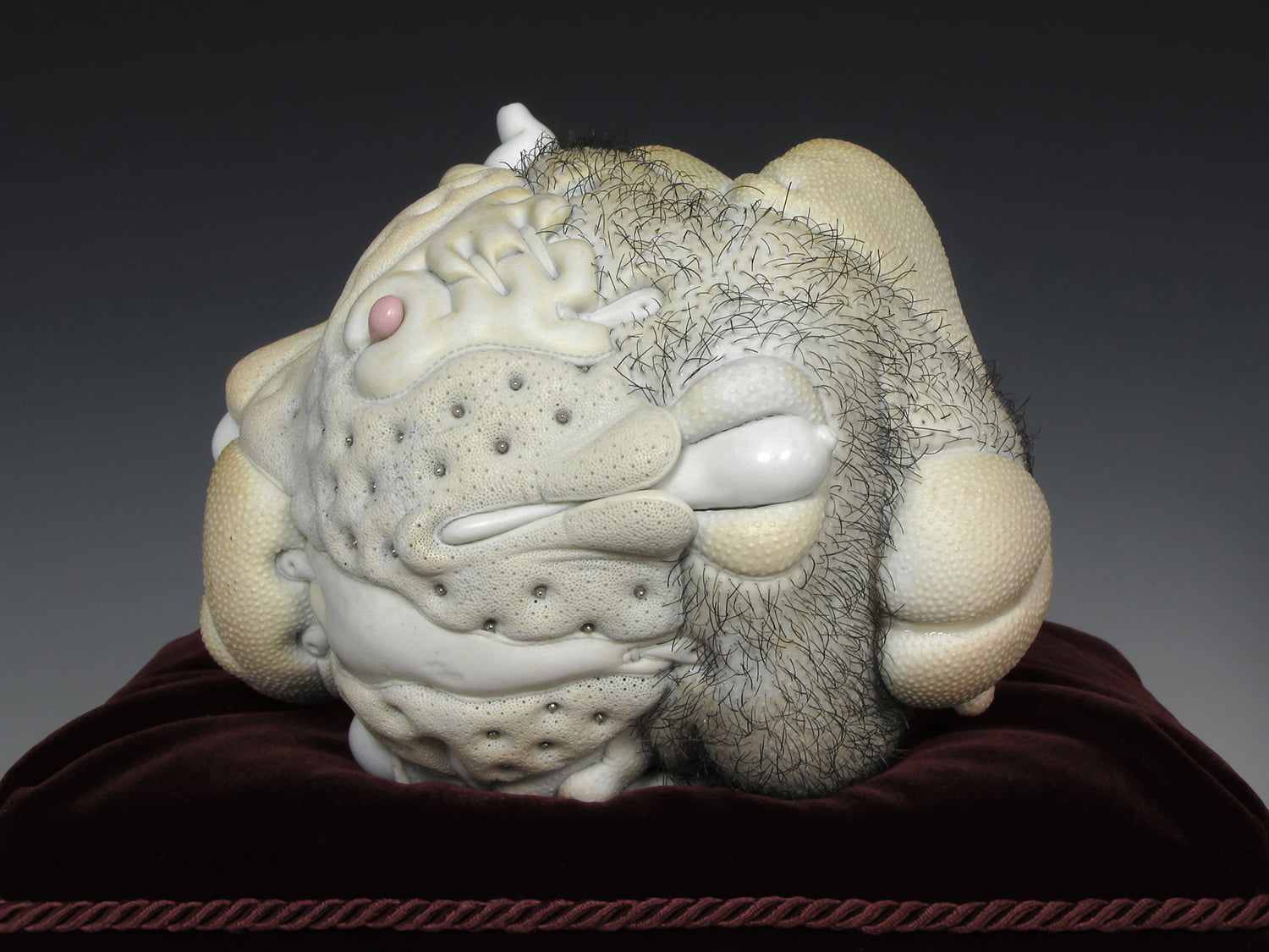 Jason Briggs "Peach". Porcelain and mixed media sculptural ceramic art.