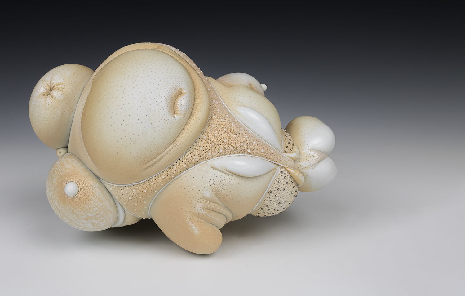 Jason Briggs "Misty" (long). porcelain, hair, and mixed media sculpture ceramics.