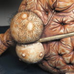 Jason Briggs "Nut" (detail 1). Porcelain, hair, and mixed media. Sculptural ceramic art object.