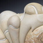 Jason Briggs "Suave" (detail 3). porcelain, hair, and mixed media sculpture ceramics.