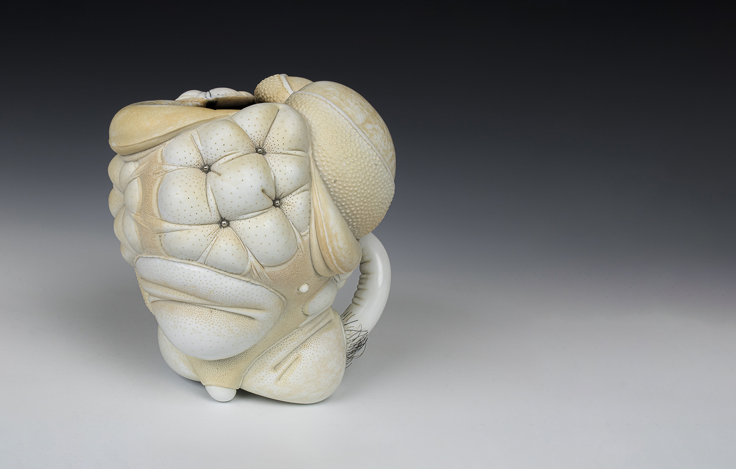 Jason Briggs "Tip" (alternate view). porcelain and mixed media sculpture ceramics.