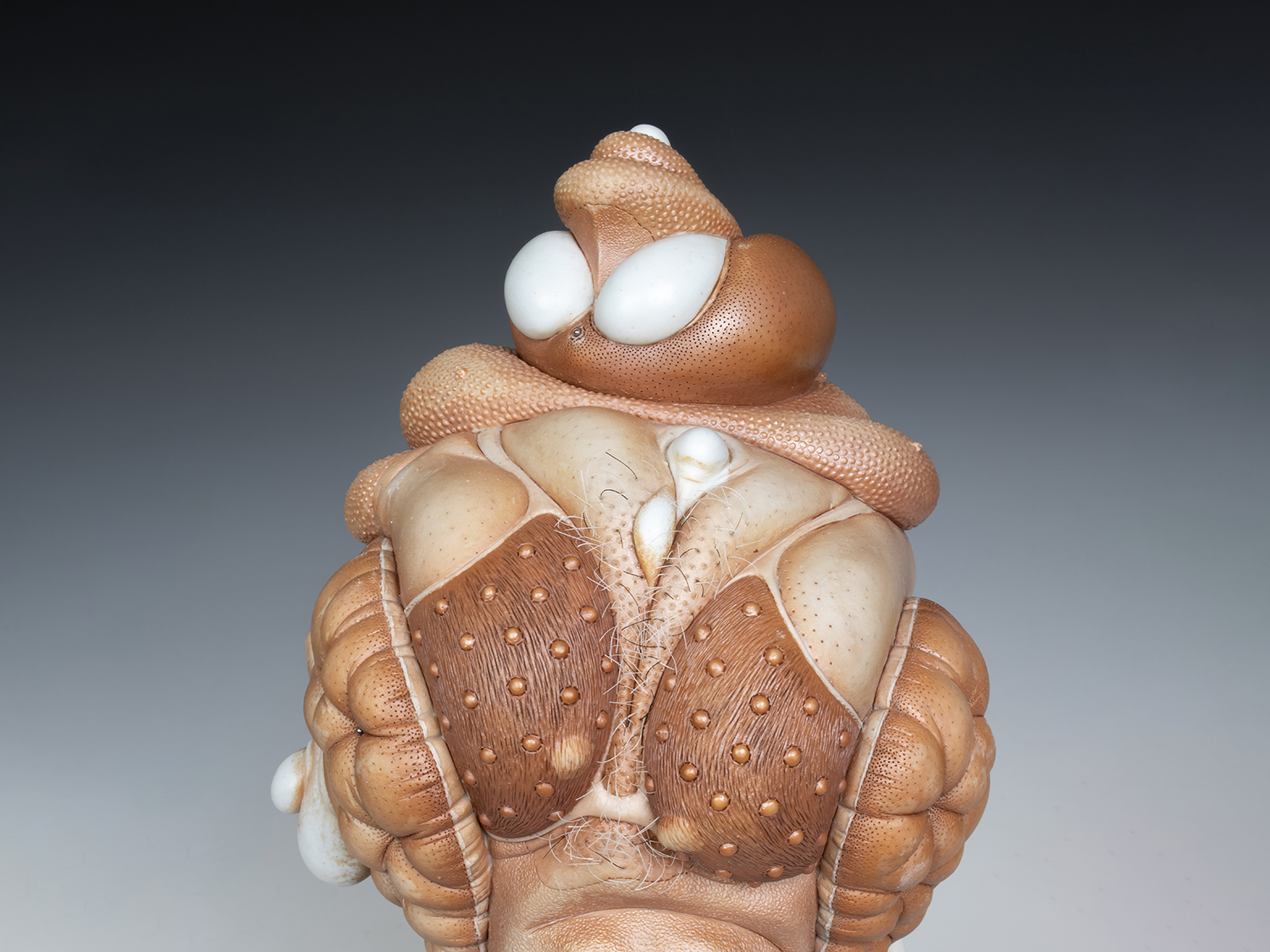 Jason Briggs "Florence" (alternate view). porcelain, hair, and mixed media sculpture ceramics.