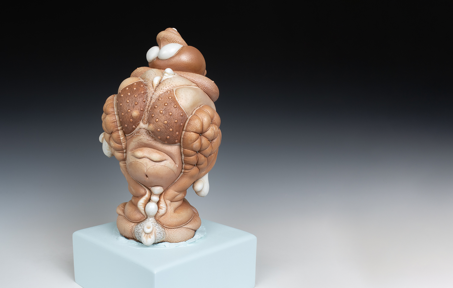 Jason Briggs "Florence". porcelain, hair, and mixed media sculpture ceramics.