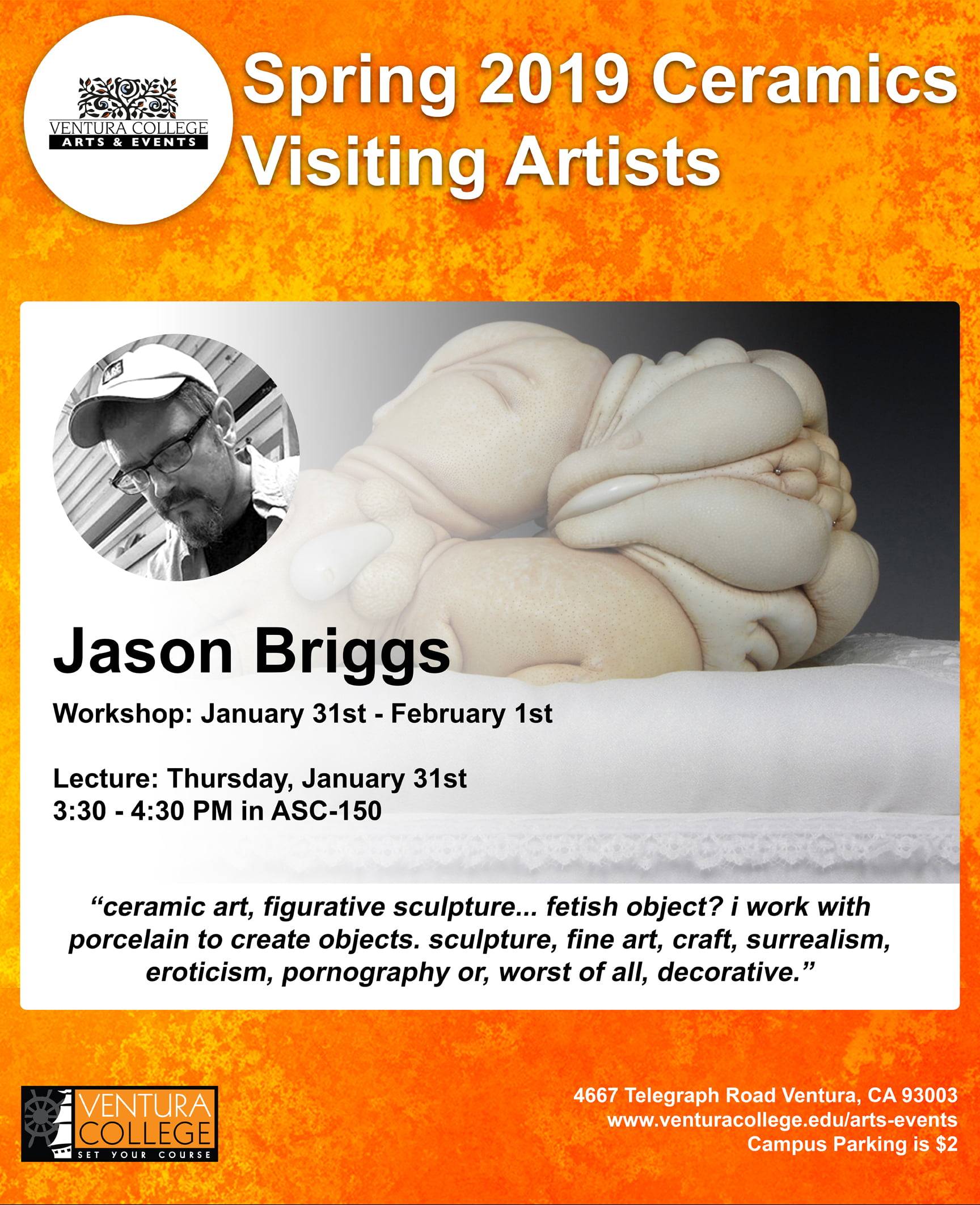 Jason Briggs ceramics workshop visiting artist Ventura College